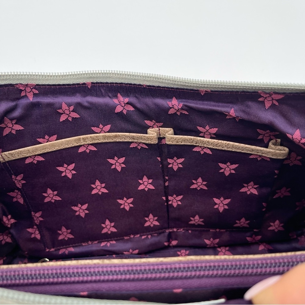 Anuschka Garden Panther Hand-Painted Leather Hobo Purse Dual Zip New - Picture 7 of 13